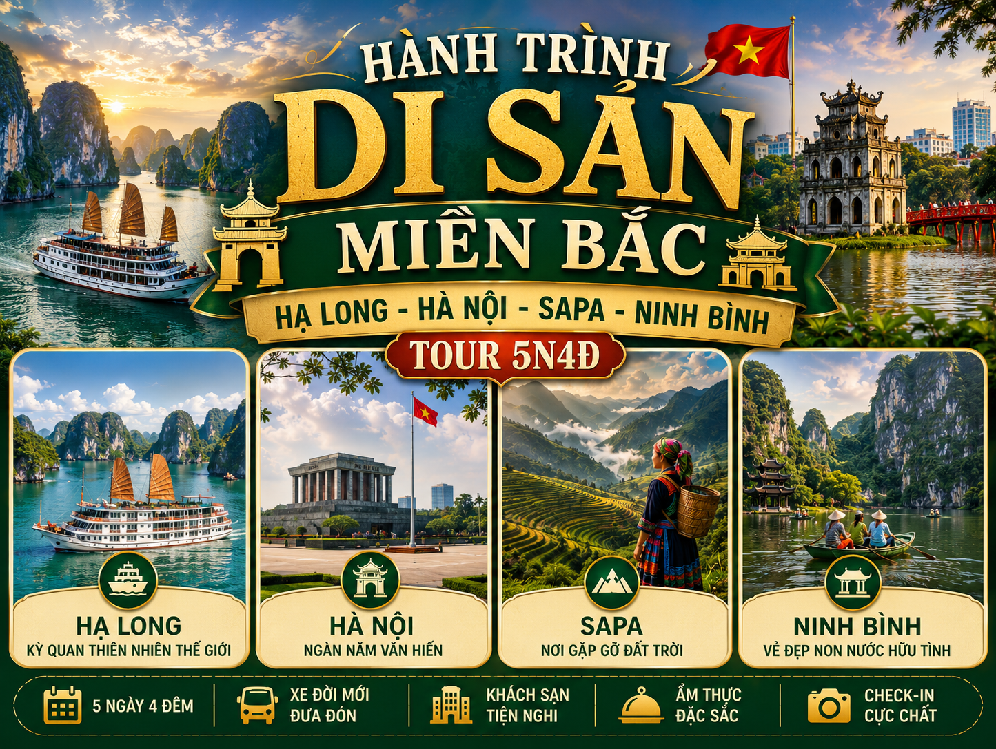 HÀNH TRÌNH DI SẢN MIỀN BẮC – HẠ LONG - HÀ NỘI - SAPA - NINH BÌNH - TOUR 5N4Đ